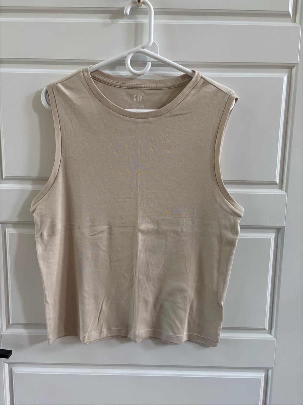 GAP Favorite Tank Sleeveless Beige Cotton Modal Top XL Soft Stretch Neutral
